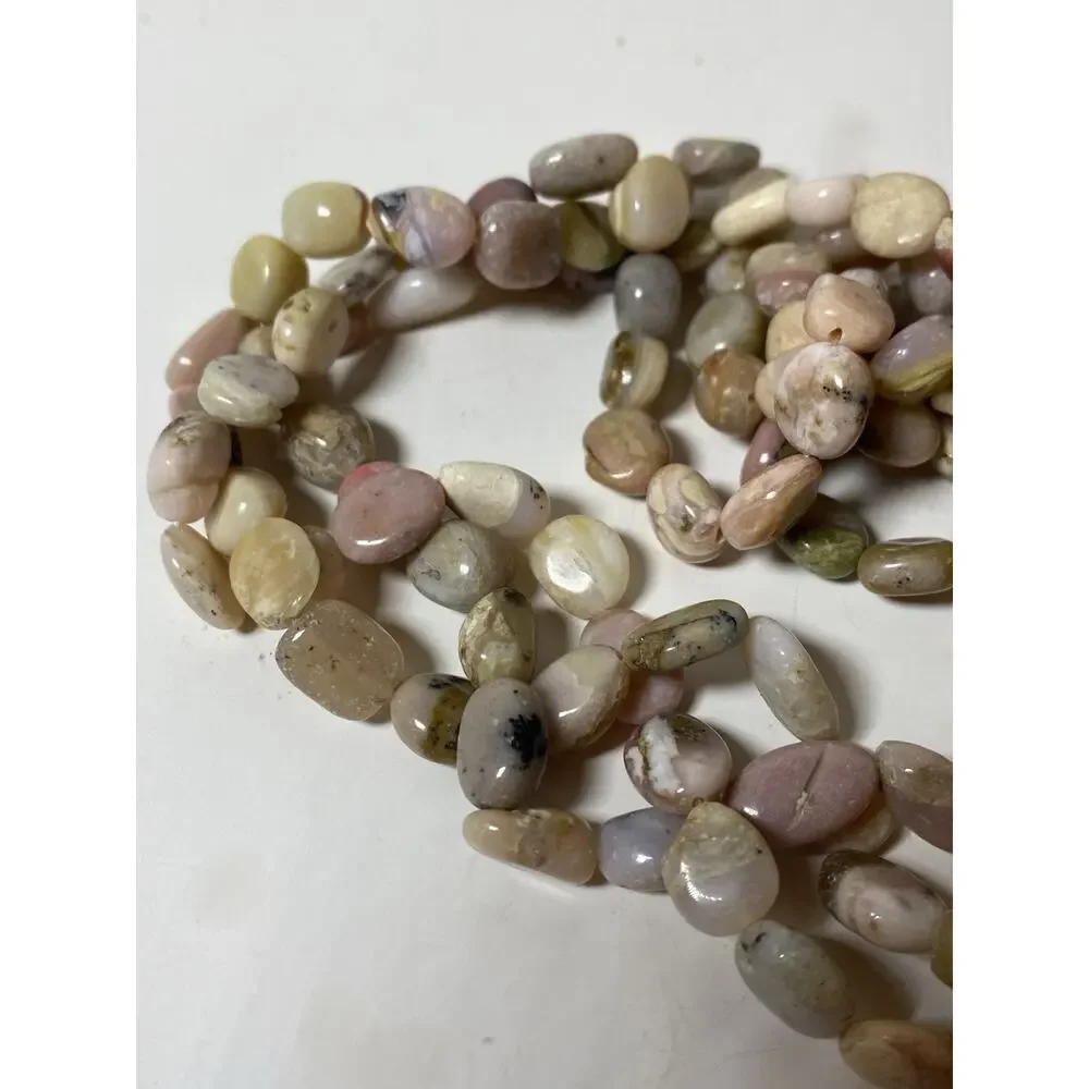 Pink Opal Free Form Multi Strand Beaded Necklace